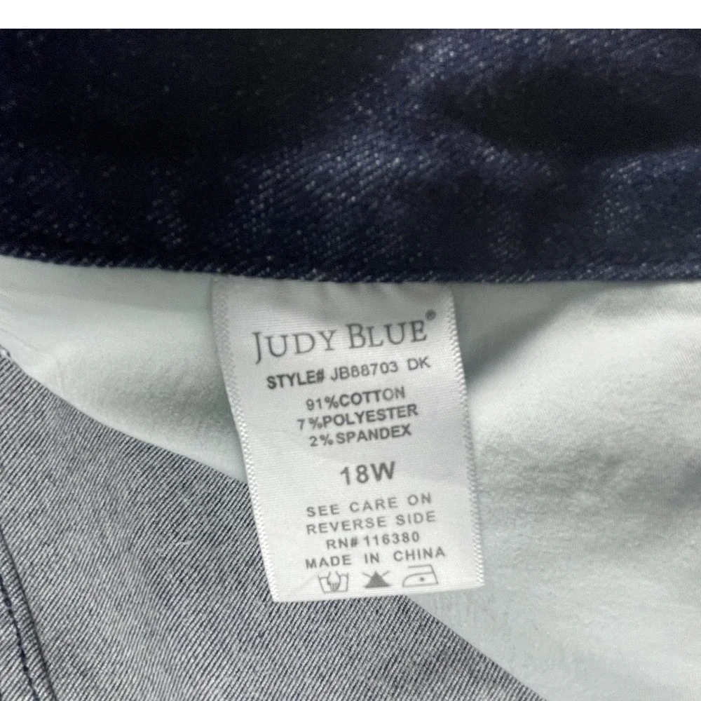 Judy Blue Jeans Womens 18W Dark Wash Skinny Fit JB88703 DK High Rise Stretch - Picture 4 of 10